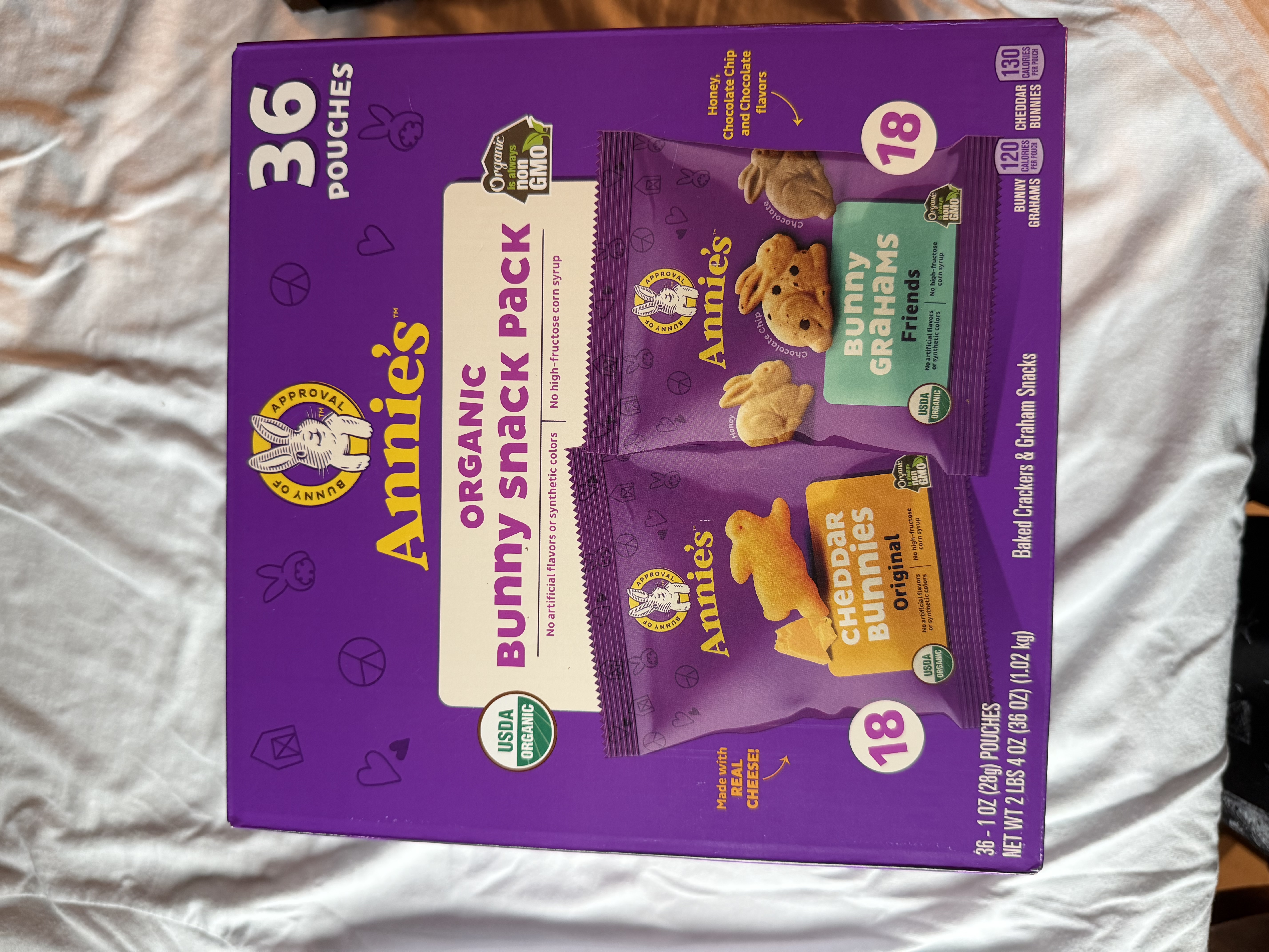 Annie's Organic Bunny Snack Pack – 36 Pouches