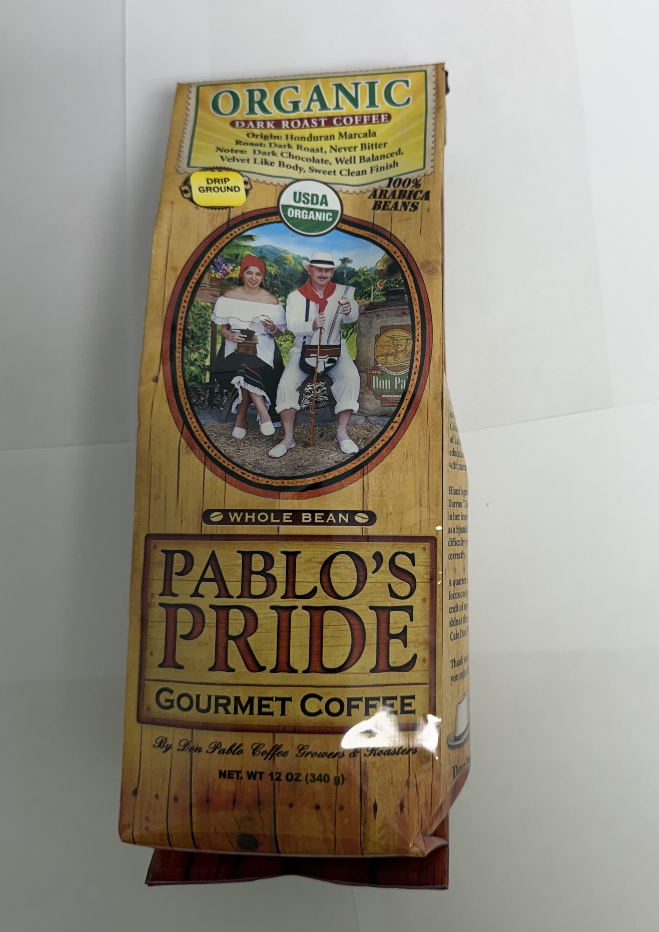 Pablo's Pride Organic Dark Roast – Whole Bean 12 oz